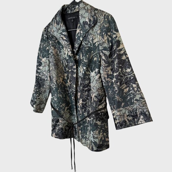 Lafayette 148 Helena Brocade Jacquard Blazer Jacket Green & Gold Women's Size 6 - Picture 2 of 13